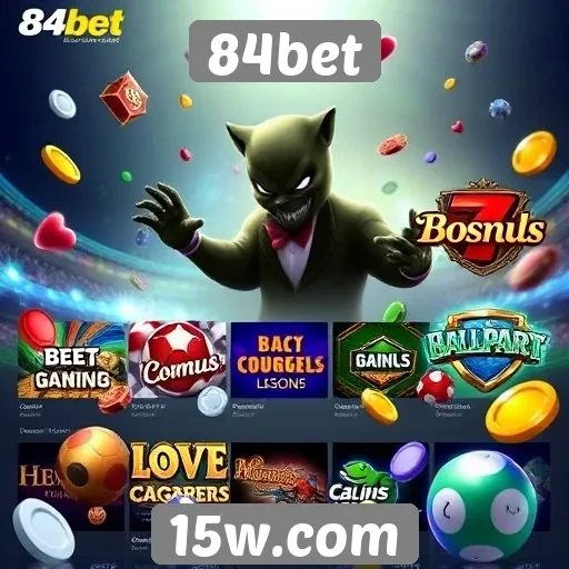Variedade de jogos disponíveis na 84bet